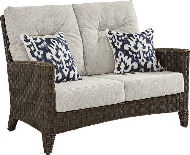 Mantra Brown Outdoor Loveseat with Ash Cushions - Thumbnail - Image 2