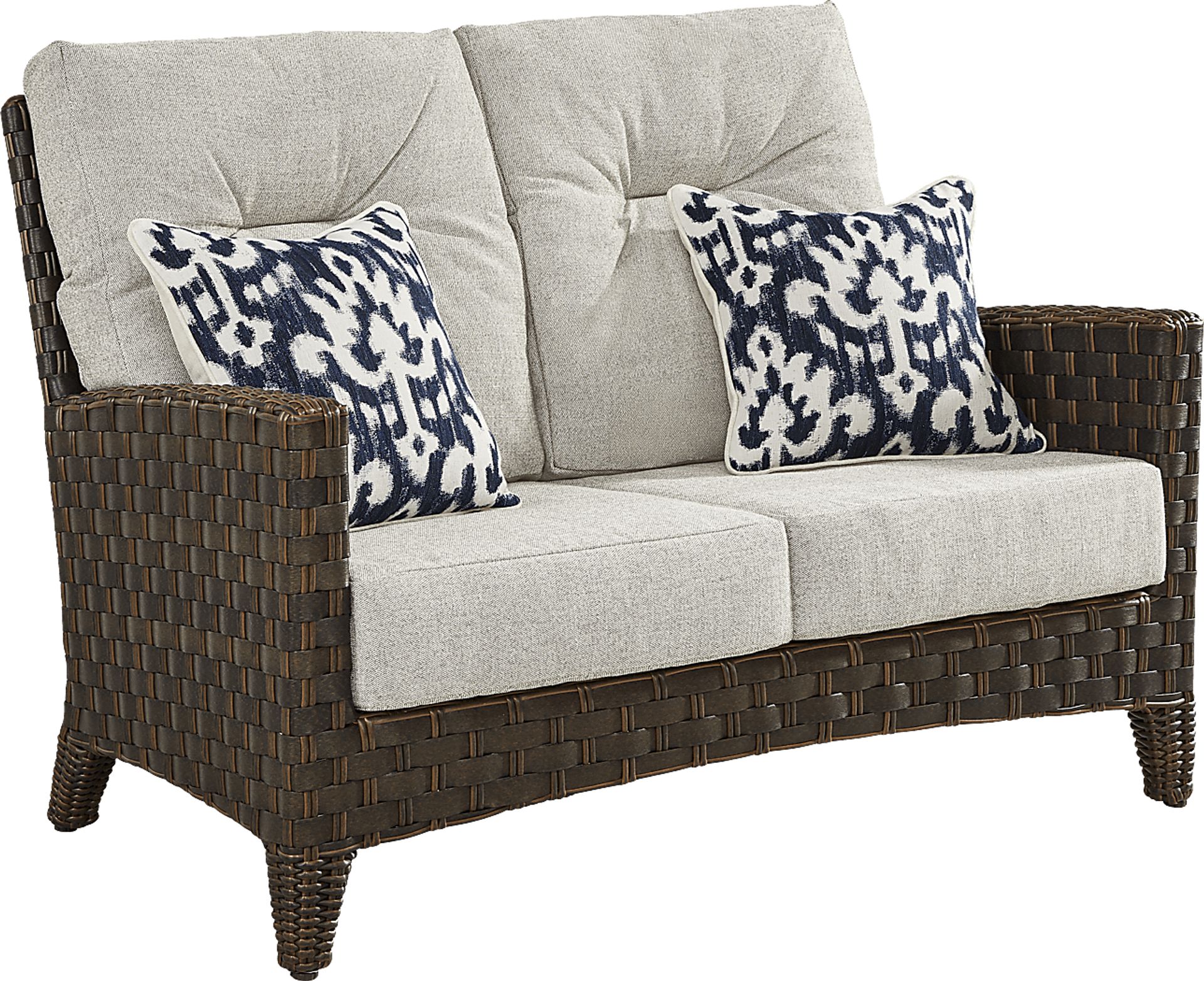 Mantra Brown Outdoor Loveseat with Ash Cushions - Image 2