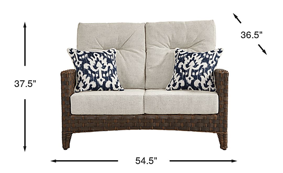 Mantra Brown Outdoor Loveseat with Ash Cushions