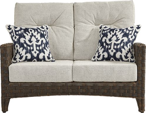 Mantra Brown Outdoor Loveseat with Ash Cushions