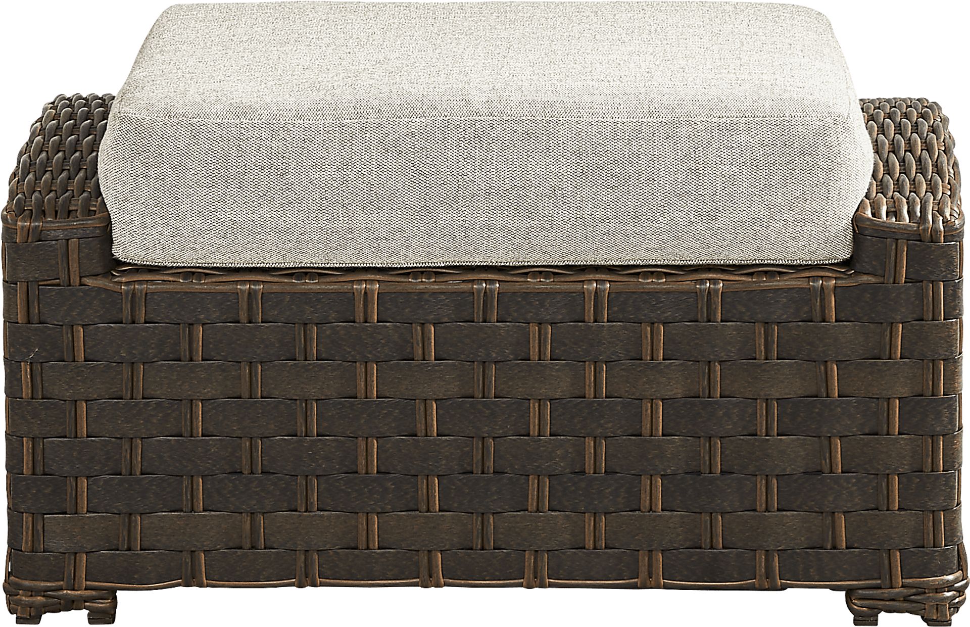 Mantra Brown Outdoor Ottoman with Ash Cushion - Image 2