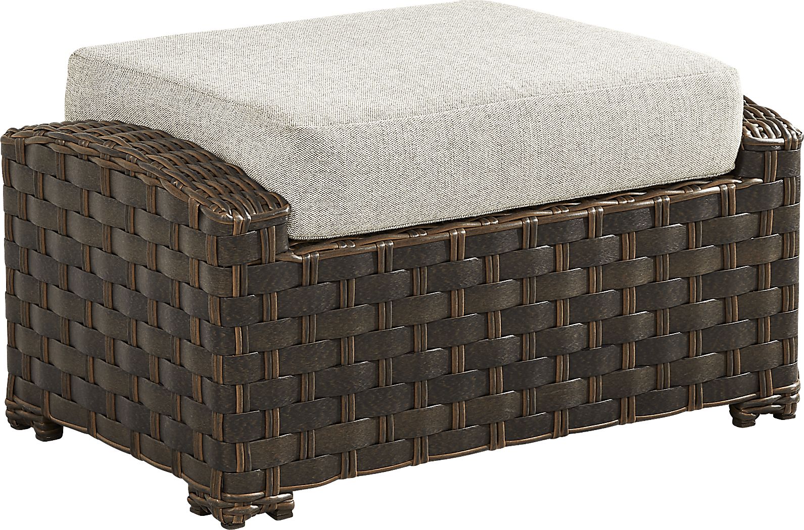 Mantra Brown Outdoor Ottoman with Ash Cushion