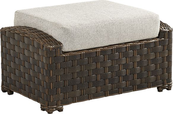 Mantra Brown Outdoor Ottoman with Ash Cushion