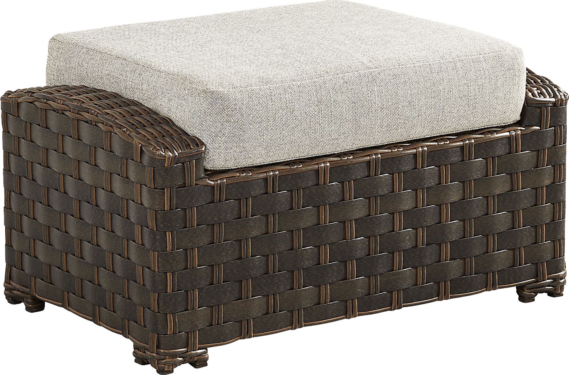 Mantra Brown Outdoor Ottoman with Ash Cushion - Image 1