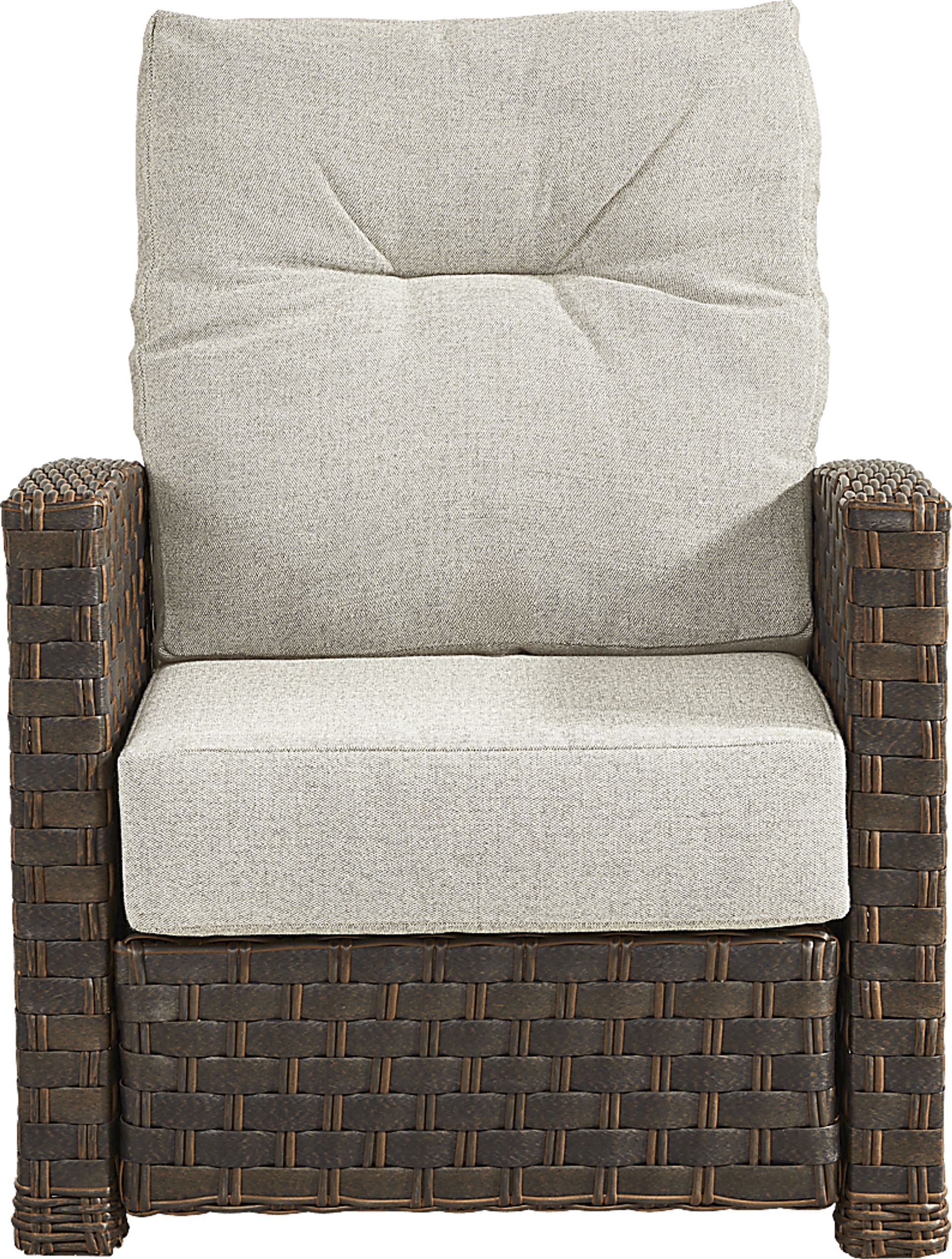 Mantra Brown Outdoor Recliner with Ash Cushions - Image 2