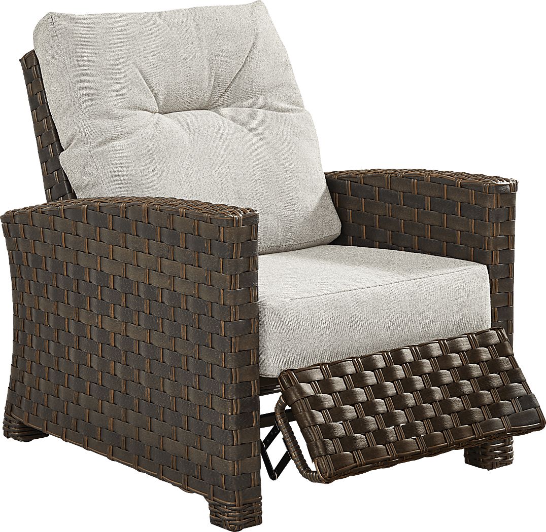 Mantra Brown Outdoor Recliner with Ash Cushions