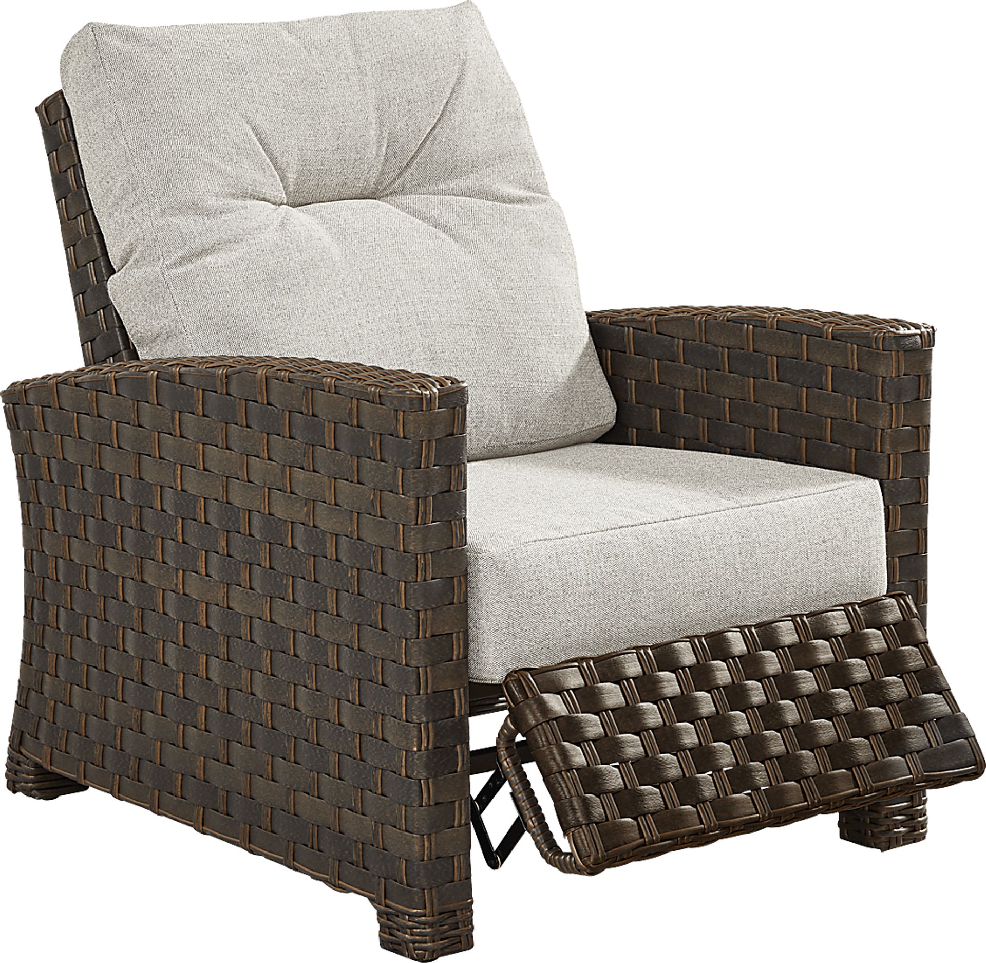 Mantra Brown Outdoor Recliner with Ash Cushions - Image 1