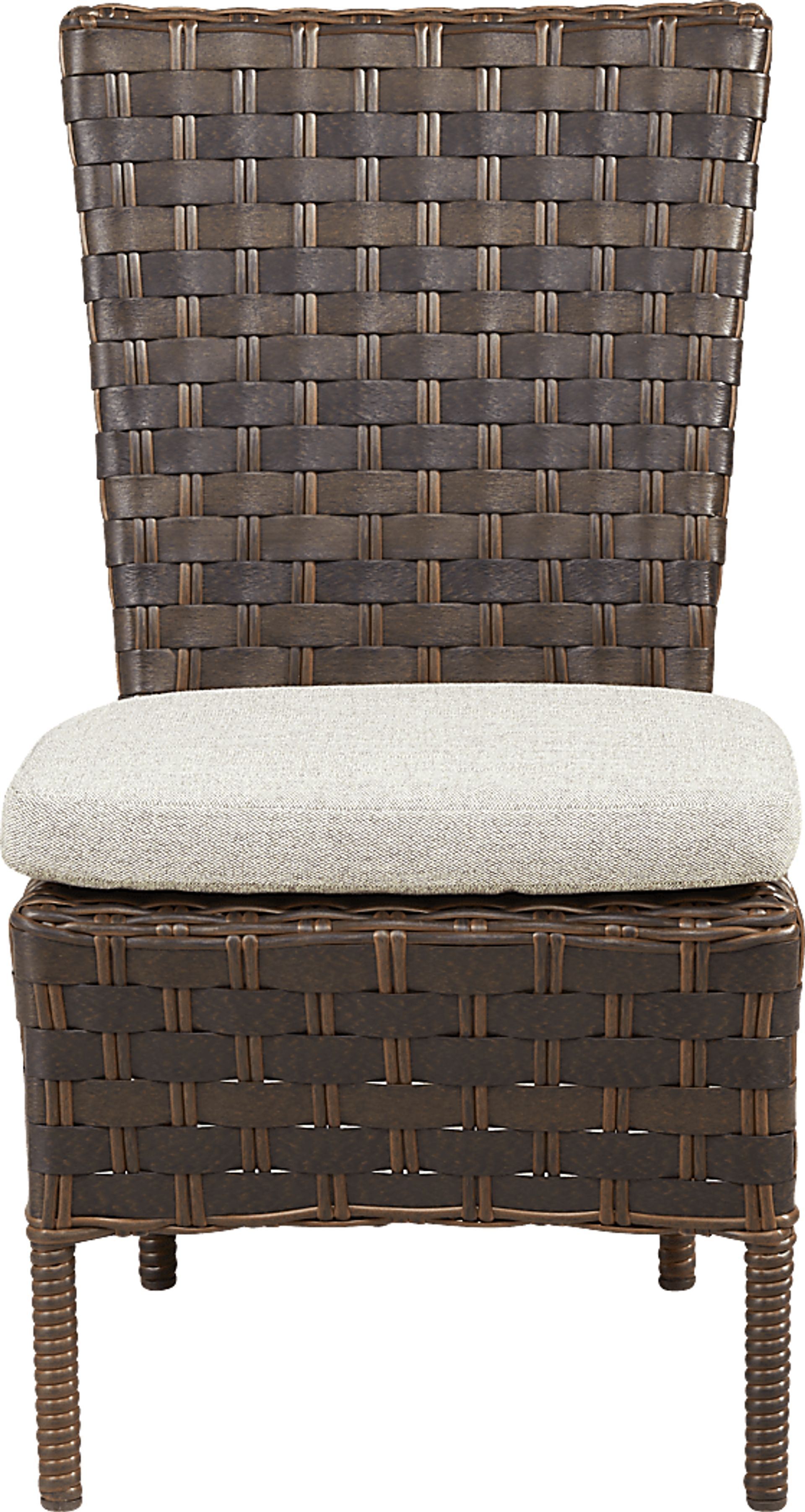 Mantra Brown 5 Pc Round Outdoor Dining Set with Ash Cushions - Image 6