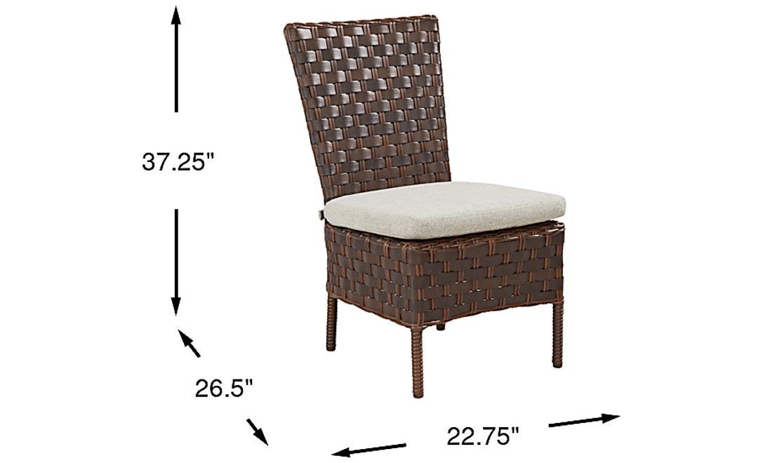 Mantra Brown Outdoor Side Chair with Ash Cushion