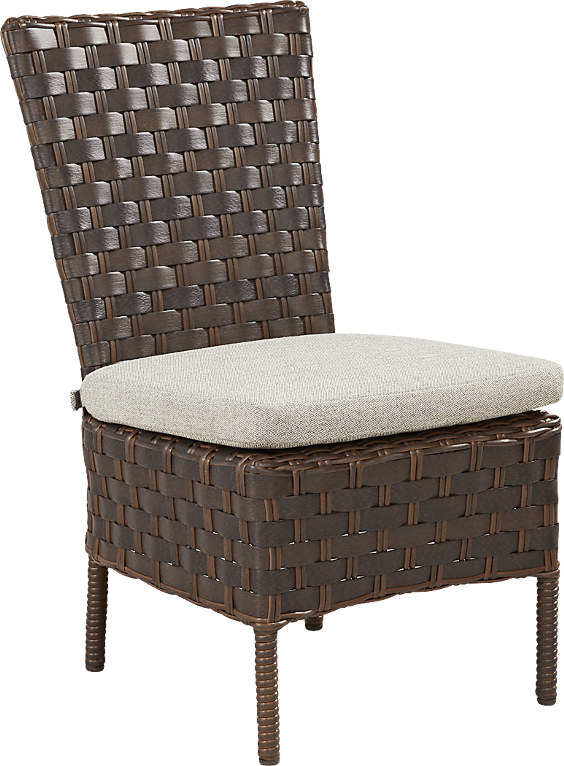 Mantra Brown 5 Pc Round Outdoor Dining Set with Ash Cushions - Image 5