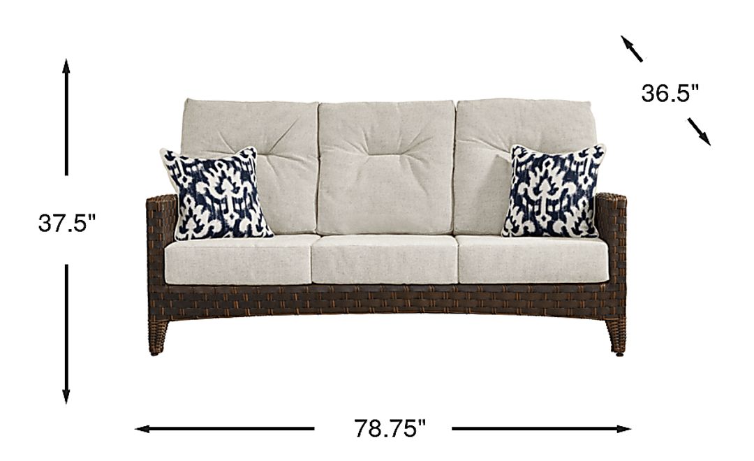 Mantra Brown Outdoor Sofa with Ash Cushions