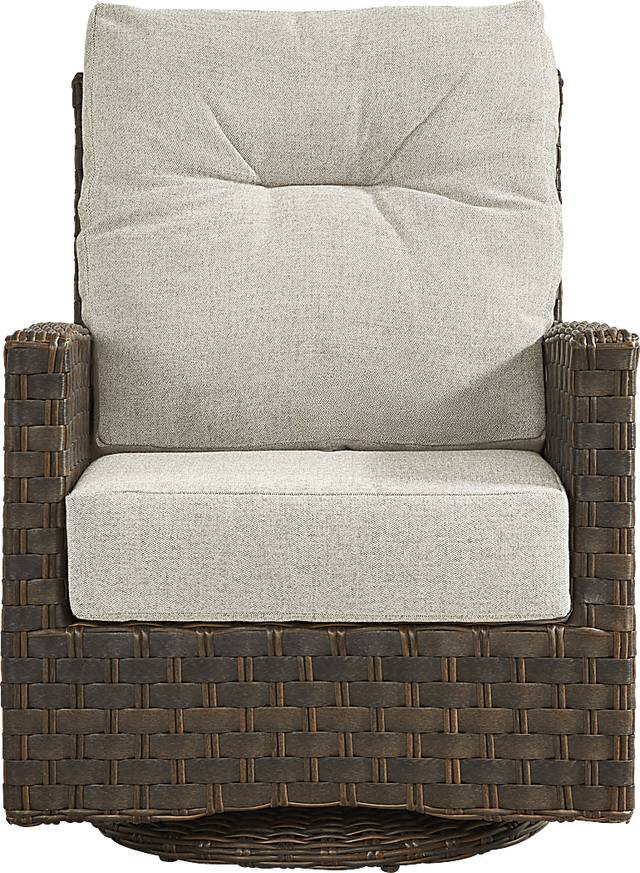 Mantra Brown Outdoor Swivel Chair with Ash Cushions - Thumbnail - Image 2