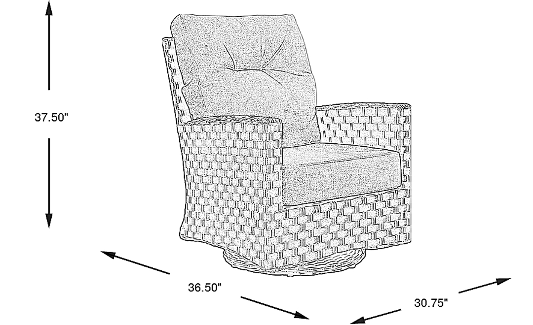 Mantra Brown Outdoor Swivel Chair with Ash Cushions