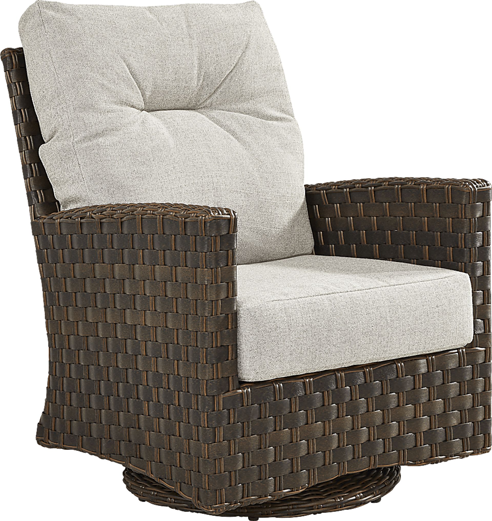 Mantra Brown Outdoor Swivel Chair with Ash Cushions - Image 1