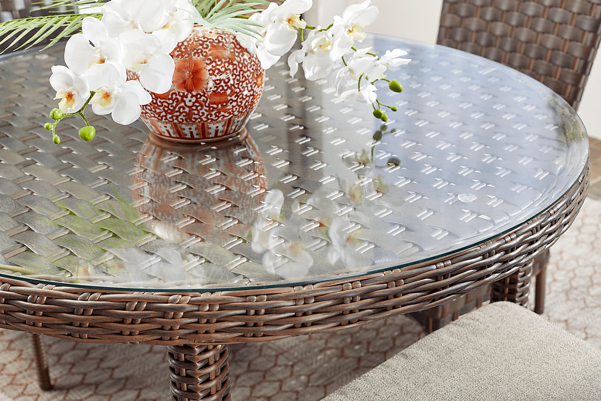 Mantra Brown Round Outdoor Dining Table - Image 3
