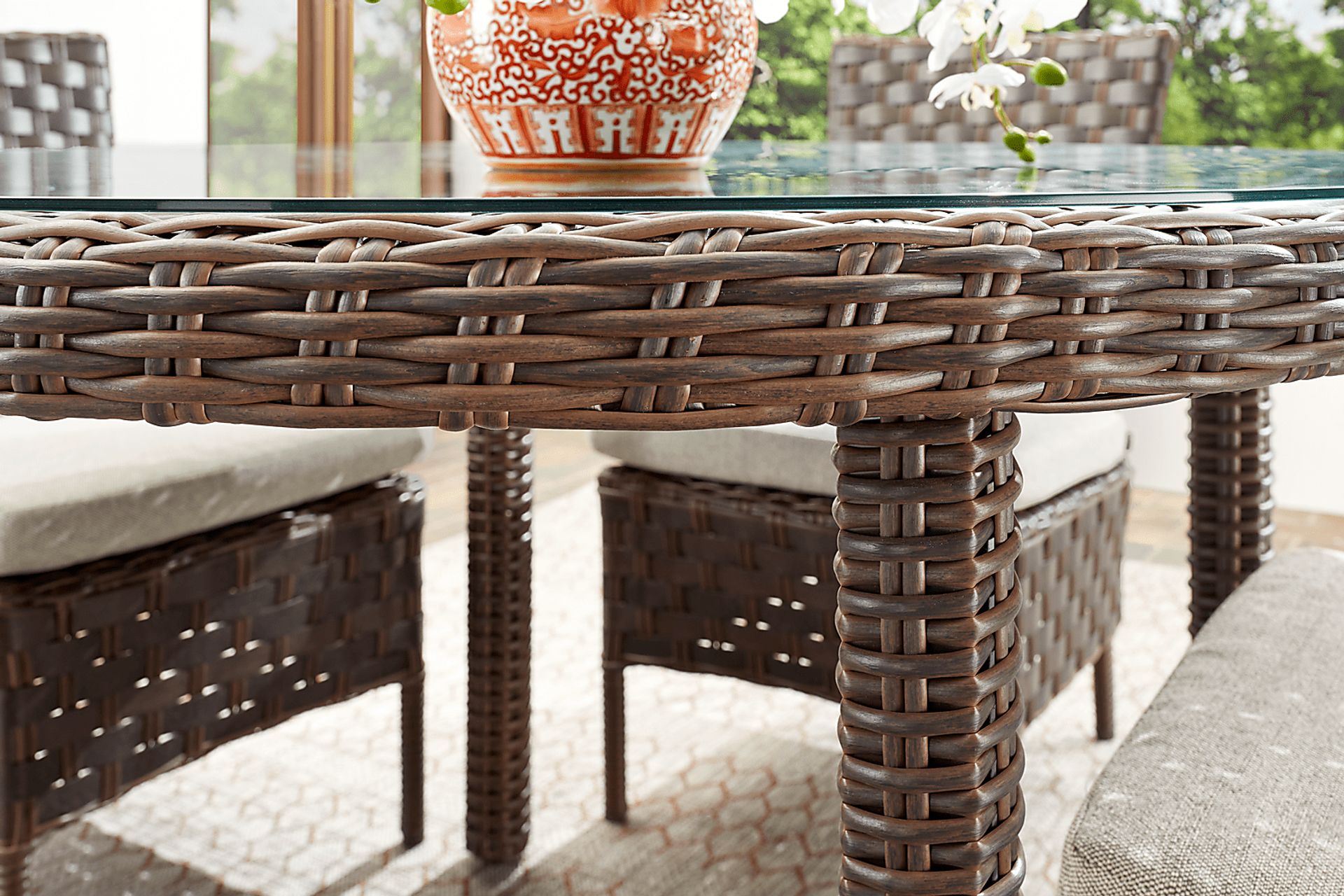 Mantra Brown Round Outdoor Dining Table - Image 4