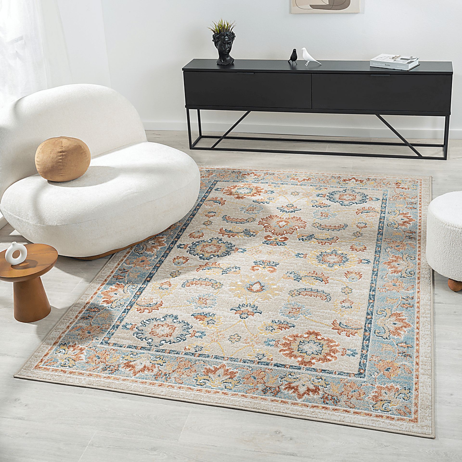 Manu Blue/Ivory 3'11 x 6' Rug - Image 2