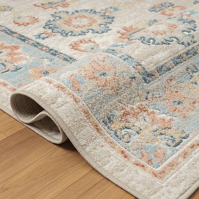 Manu Blue/Ivory 3'11 x 6' Rug - Thumbnail - Image 5