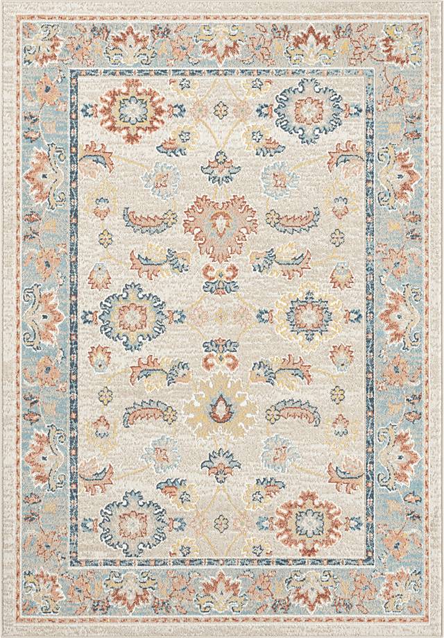 Manu Blue/Ivory 3'11 x 6' Rug - Thumbnail - Image 1