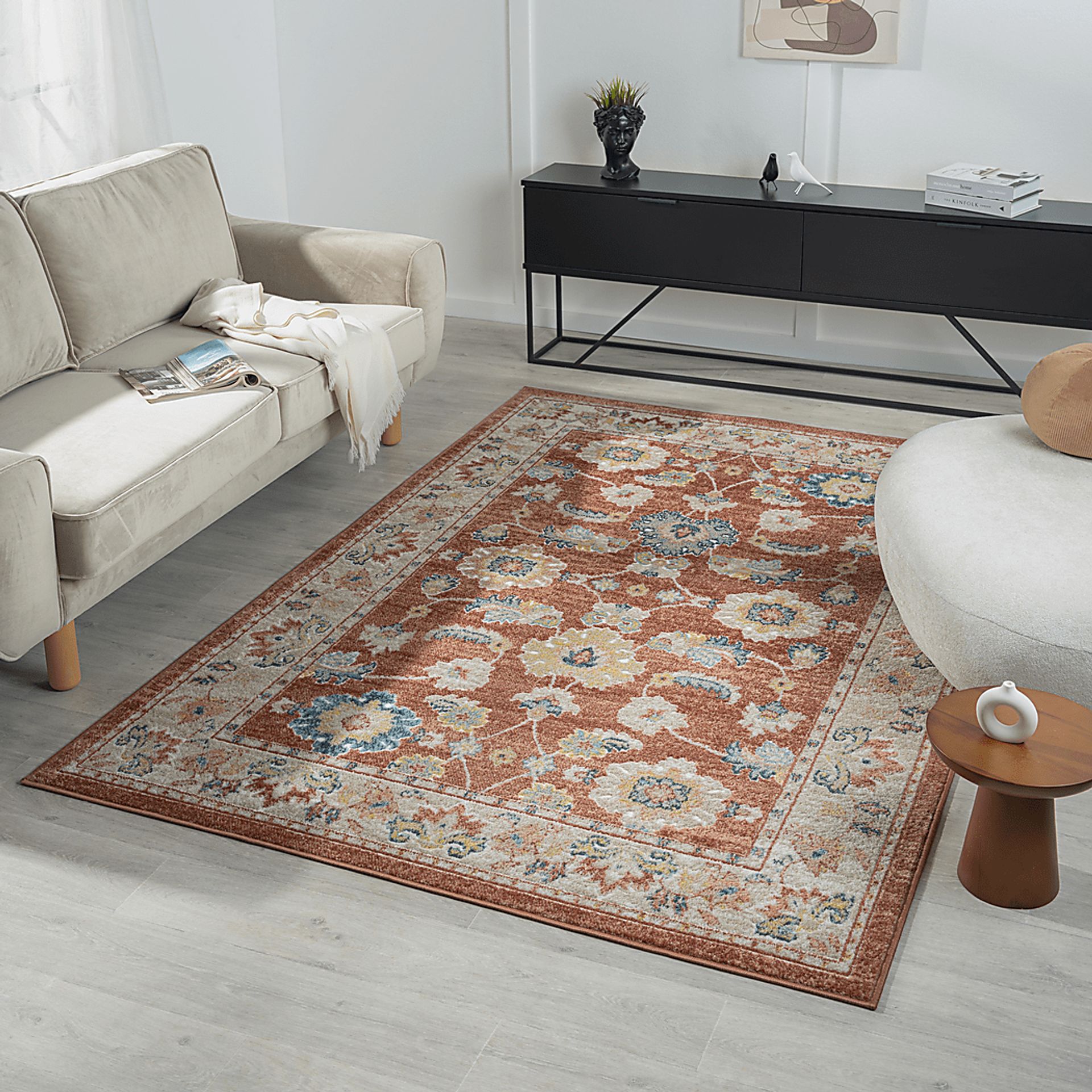 Manu Rust/Ivory 5'3 x 7'6 Rug - Image 2