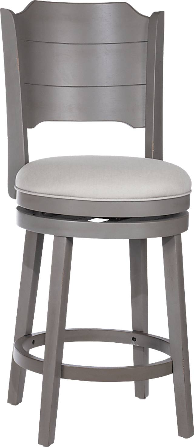 Manzanar Gray Swivel Counter Height Stool - Thumbnail - Image 1