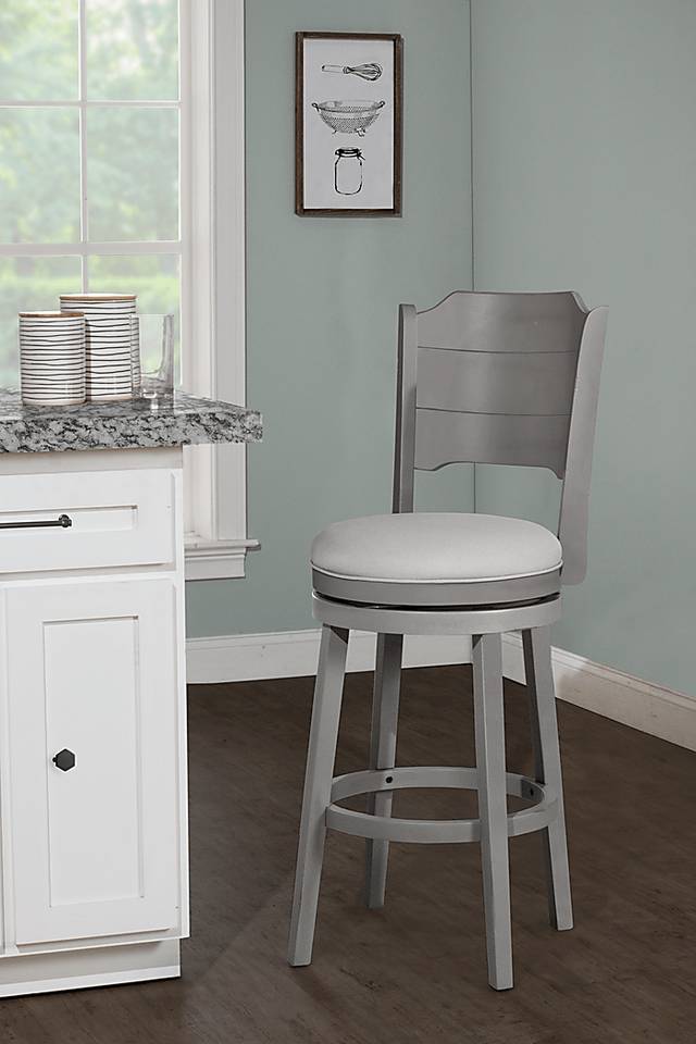 Manzanar Gray Swivel Barstool - Thumbnail - Image 3