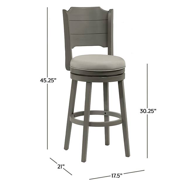 Manzanar Gray Swivel Barstool - Thumbnail - Image 4