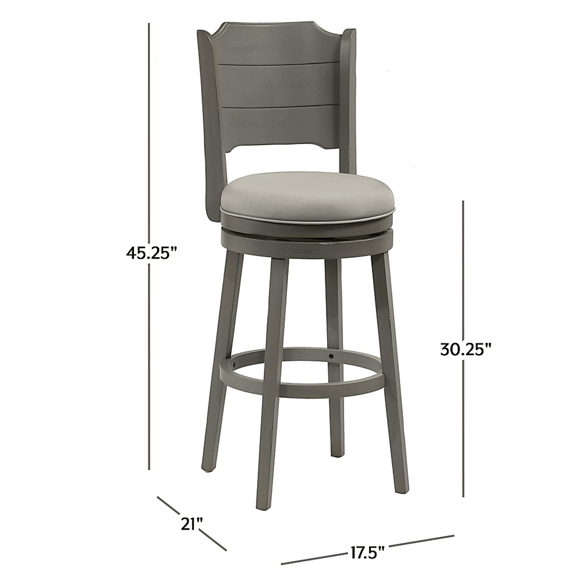 Manzanar Gray Swivel Barstool - Image 4