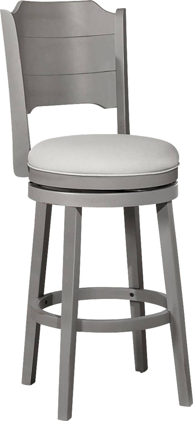 Manzanar Gray Swivel Barstool - Thumbnail - Image 1