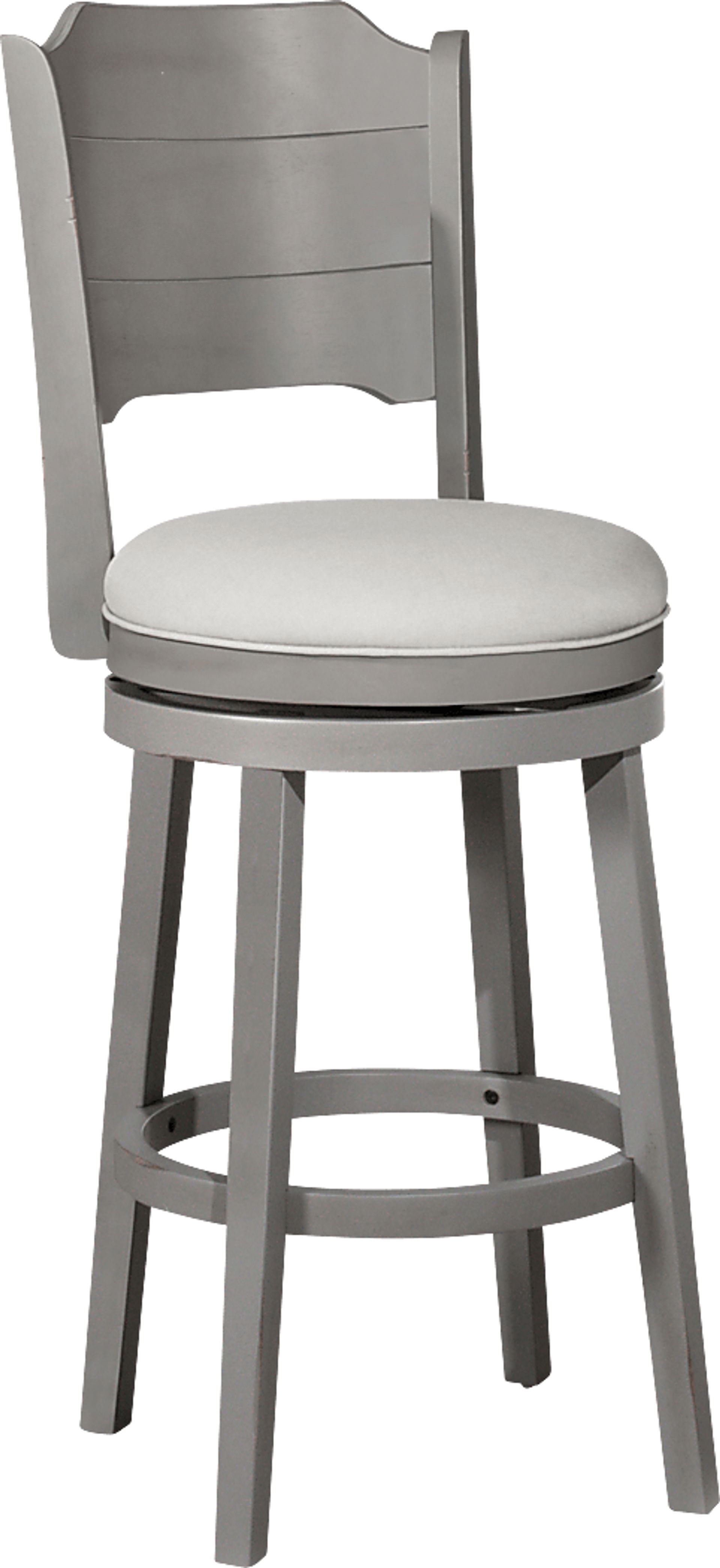 Manzanar Gray Swivel Barstool - Image 1