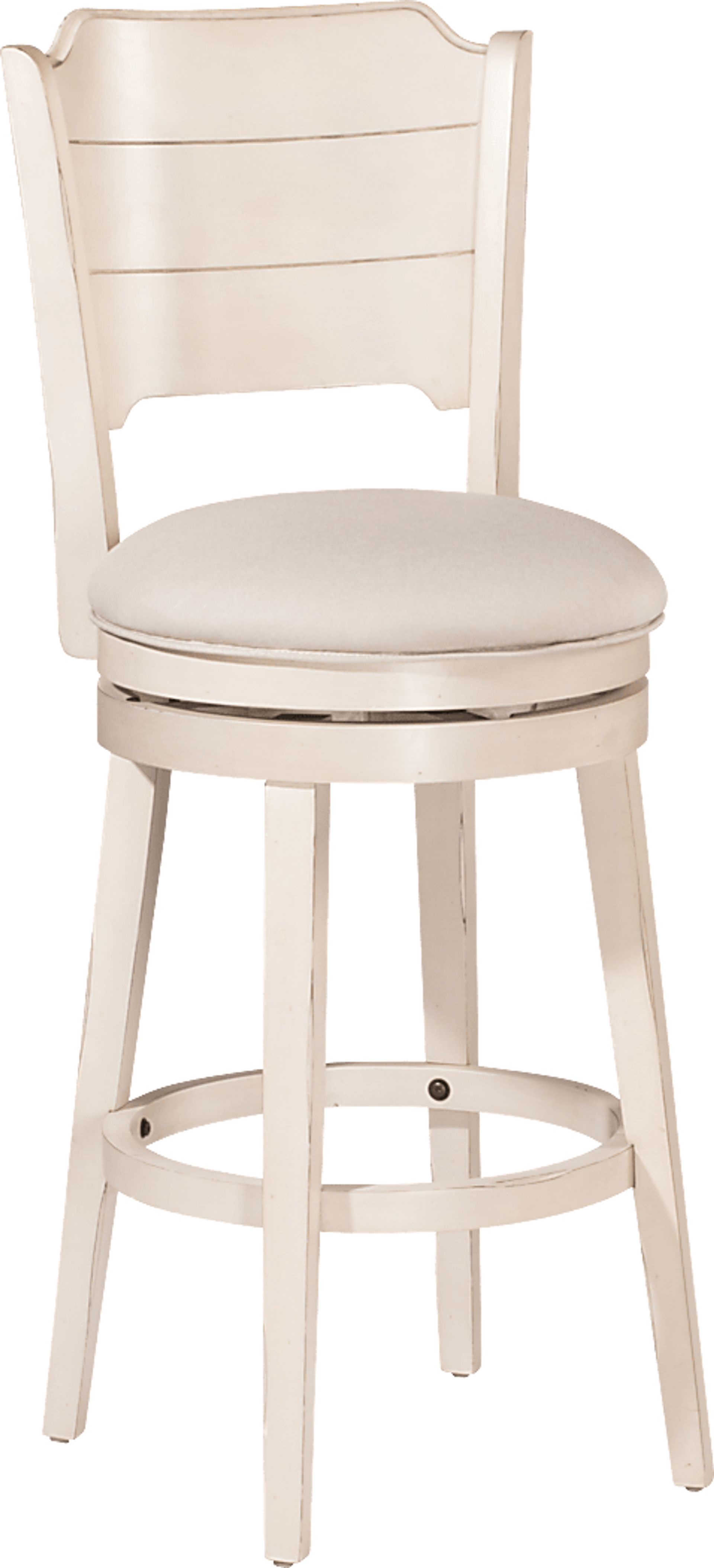 Manzanar White Swivel Barstool - Image 1