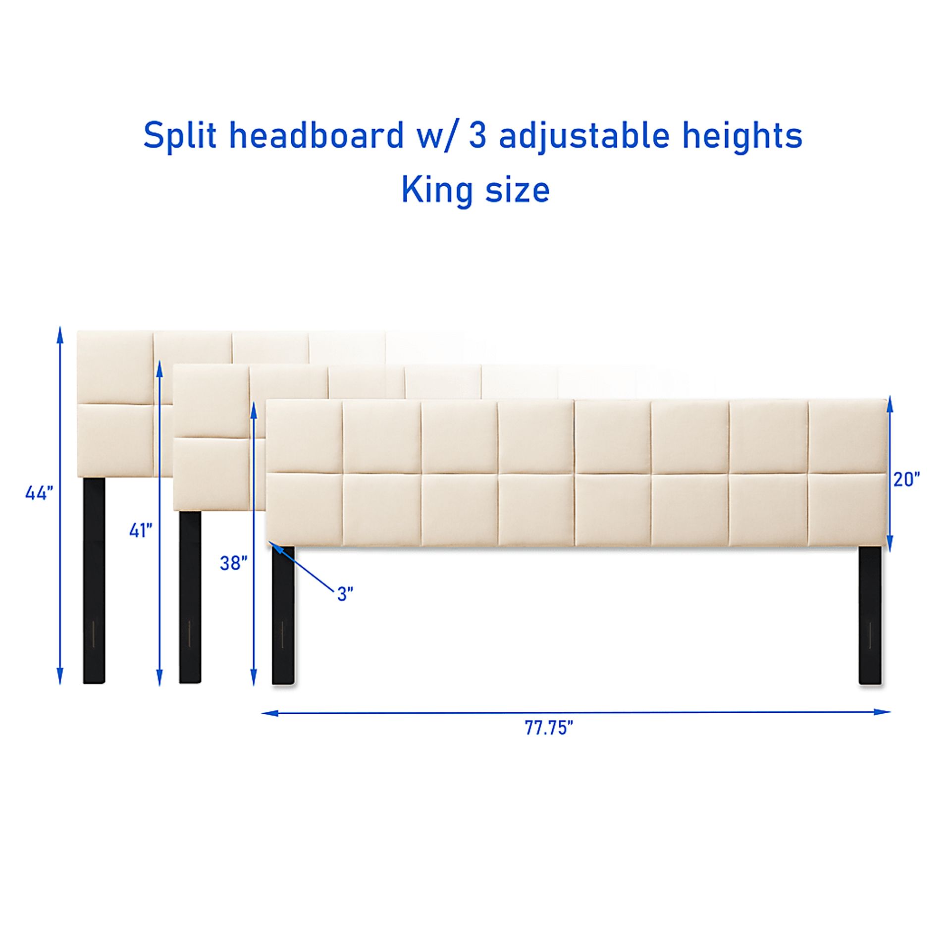 Maoka Cream King Headboard - Image 3