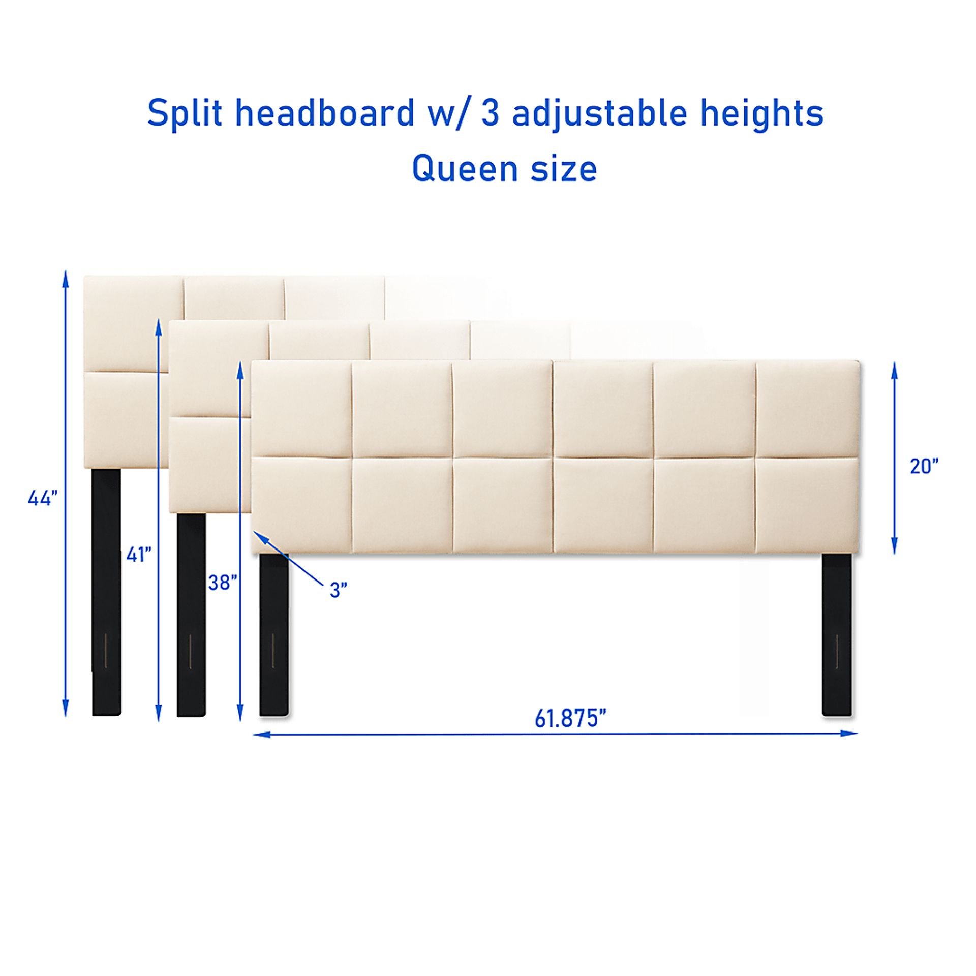 Maoka Cream Queen Headboard - Image 3
