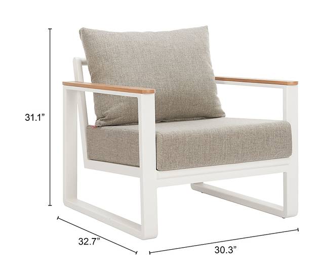 Mapelia Beige Arm Chair - Thumbnail - Image 2