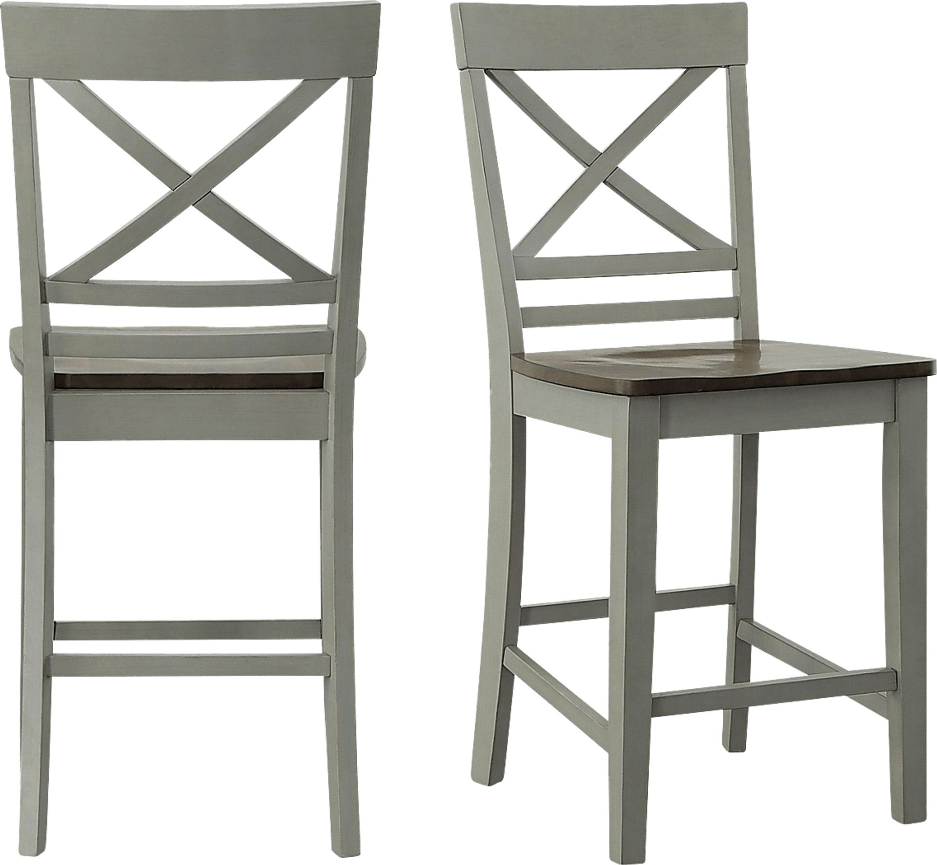 Maplefly Gray Counter Height Stool, Set of 2 - Image 1