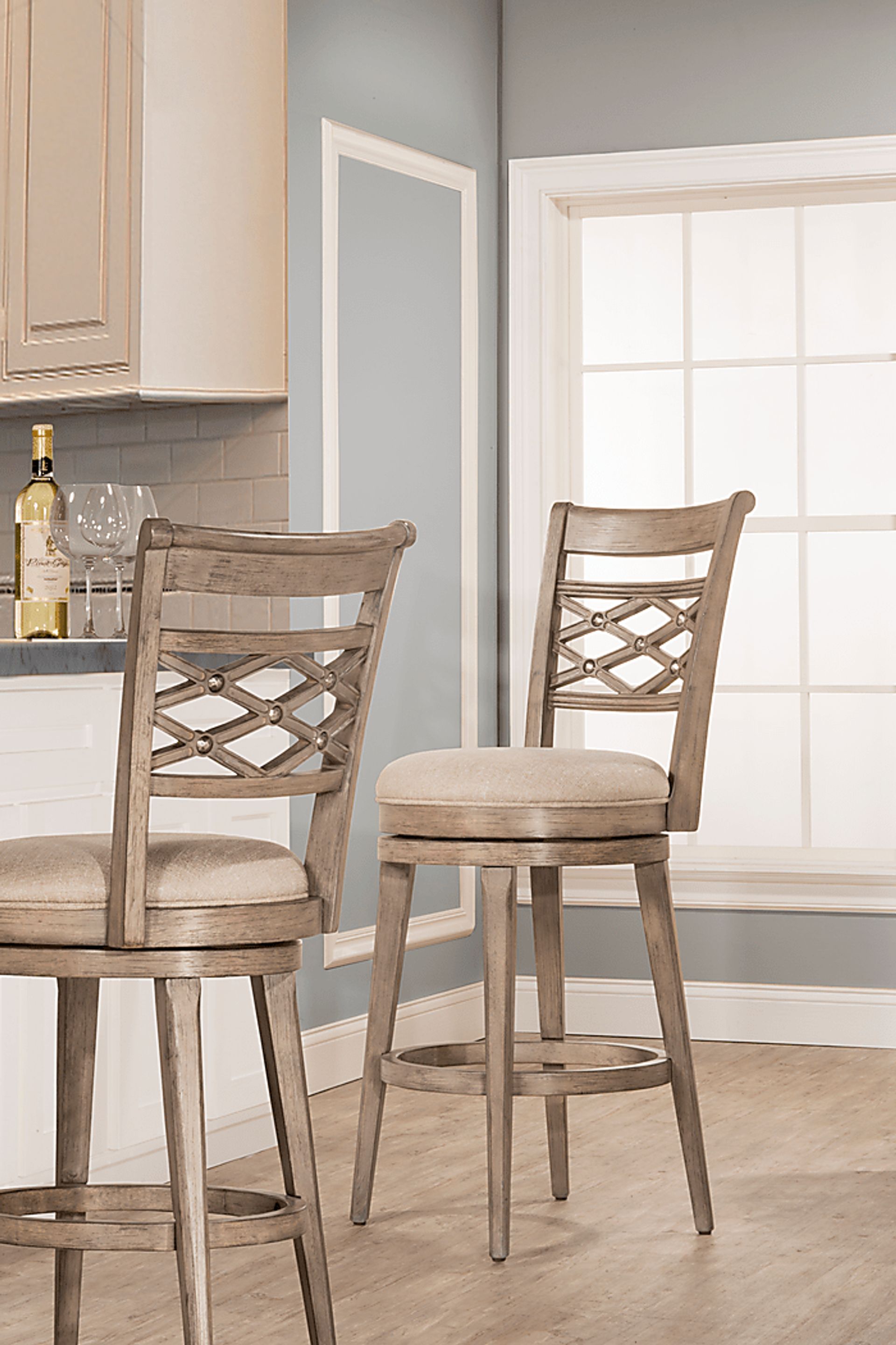 Maplegrove Gray Swivel Barstool - Image 6