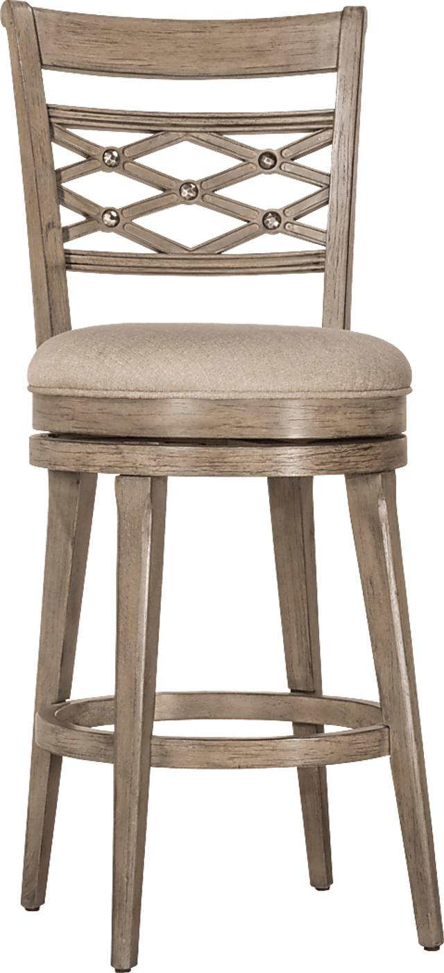 Maplegrove Gray Swivel Barstool - Thumbnail - Image 1