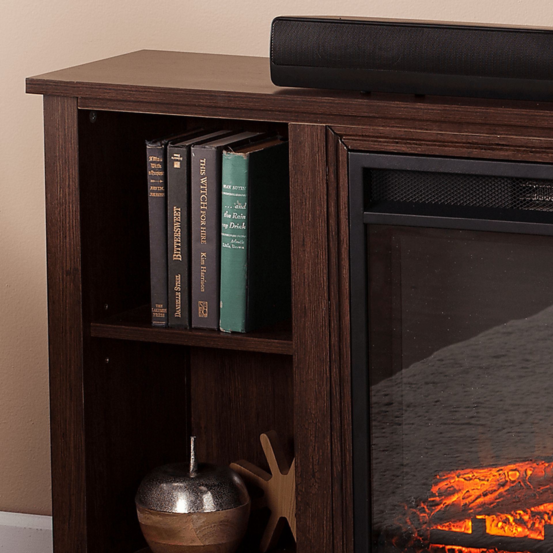 Mapleloft Espresso 56 in. Console with Electric Fireplace - Image 2