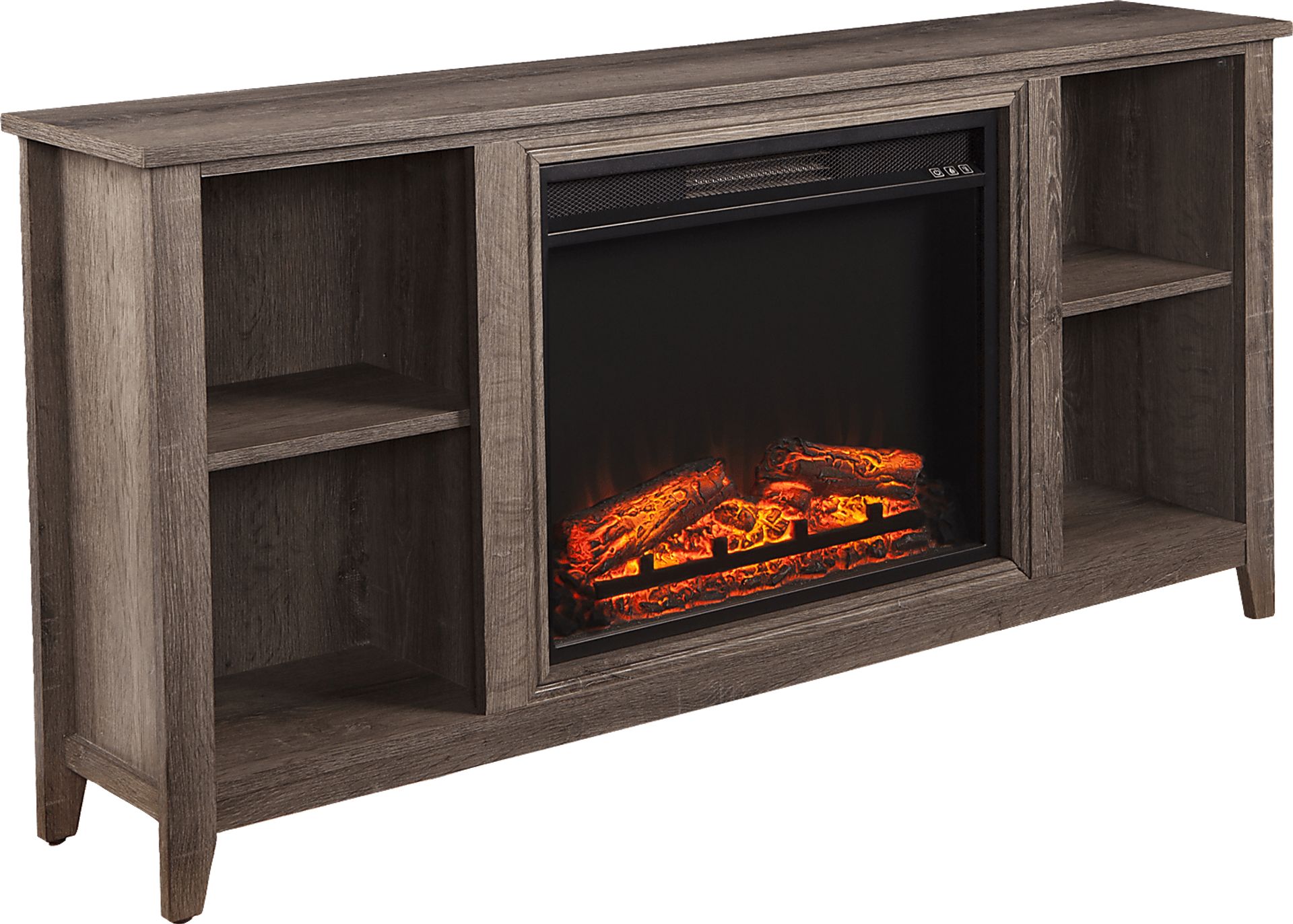 Mapleloft Gray 56 in. Console with Electric Fireplace - Image 1