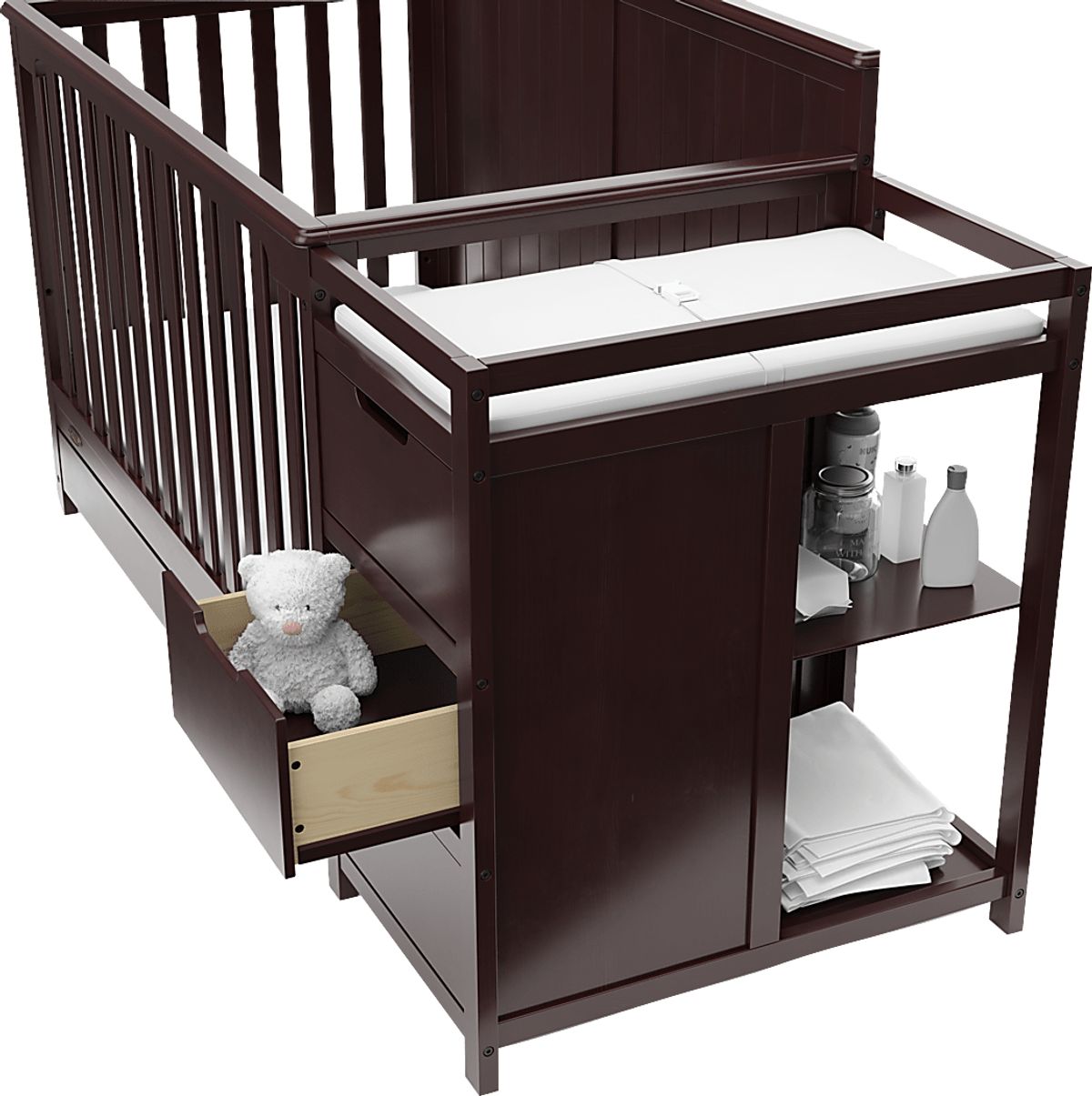Maralah II Espresso Dark Wood Crib Rooms to Go