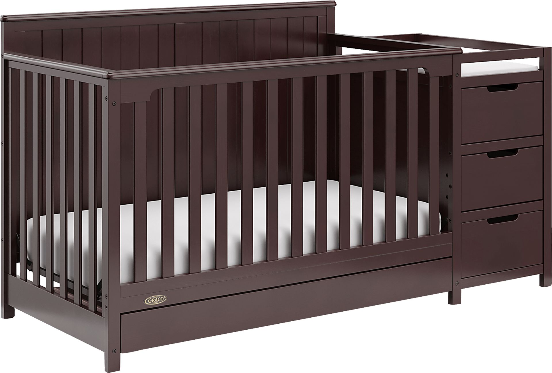 Brown wood crib on sale