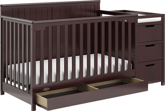 Kids Maralah II Brown Convertible Crib & Changing Table