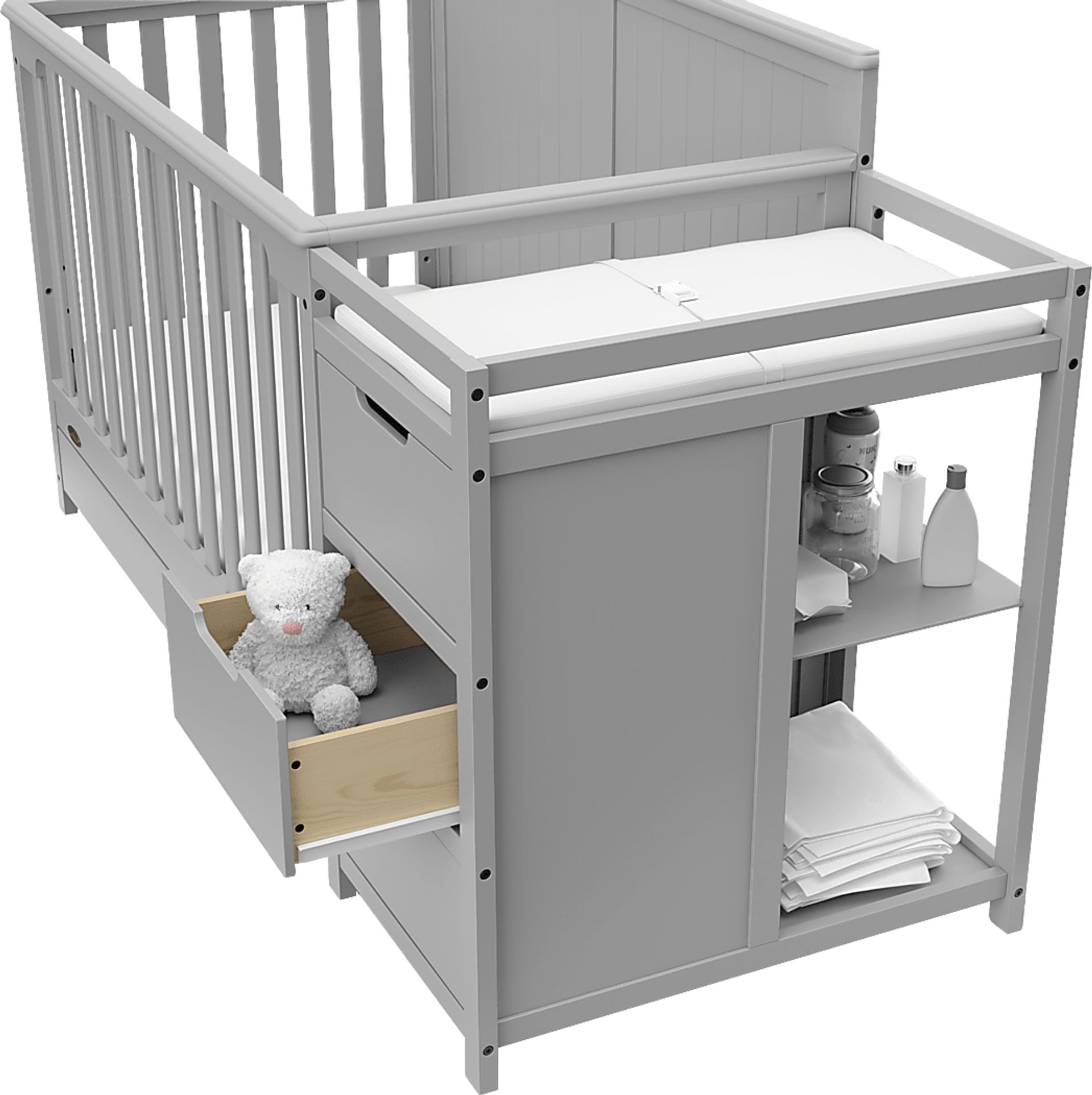 Maralah II Gray Convertible Crib & Changing Table - Image 4