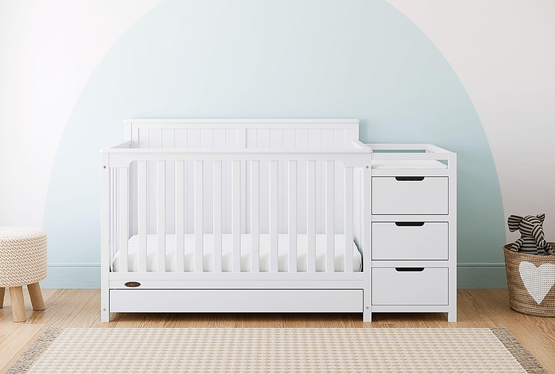 Kids Maralah II White Convertible & Changing Table - Image 2