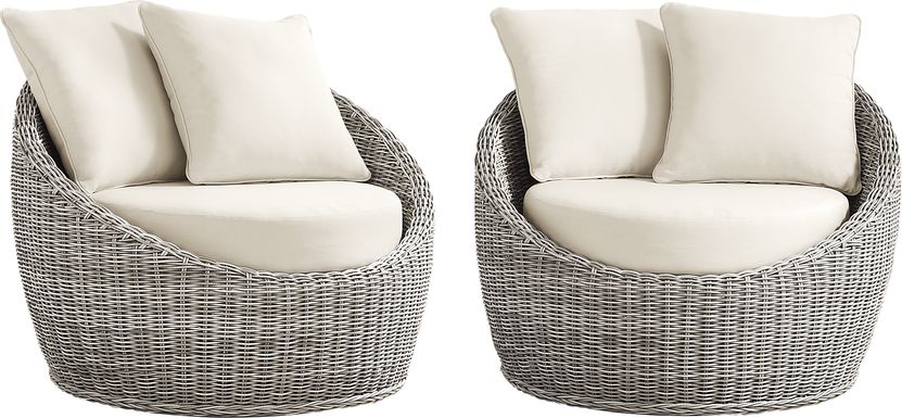 Maraluna Gray 2 Pc Outdoor Swivel Chat Set