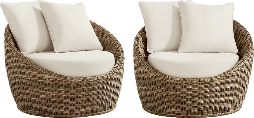 Maraluna Tan 2 Pc Outdoor Swivel Chat Set