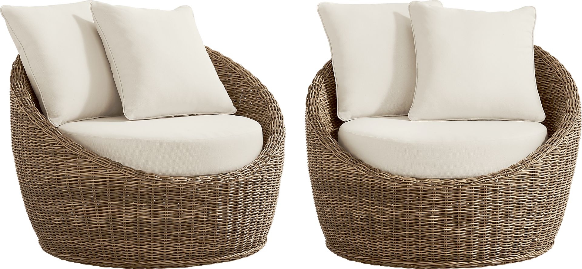 Maraluna Tan 2 Pc Outdoor Swivel Chat Set - Image 1
