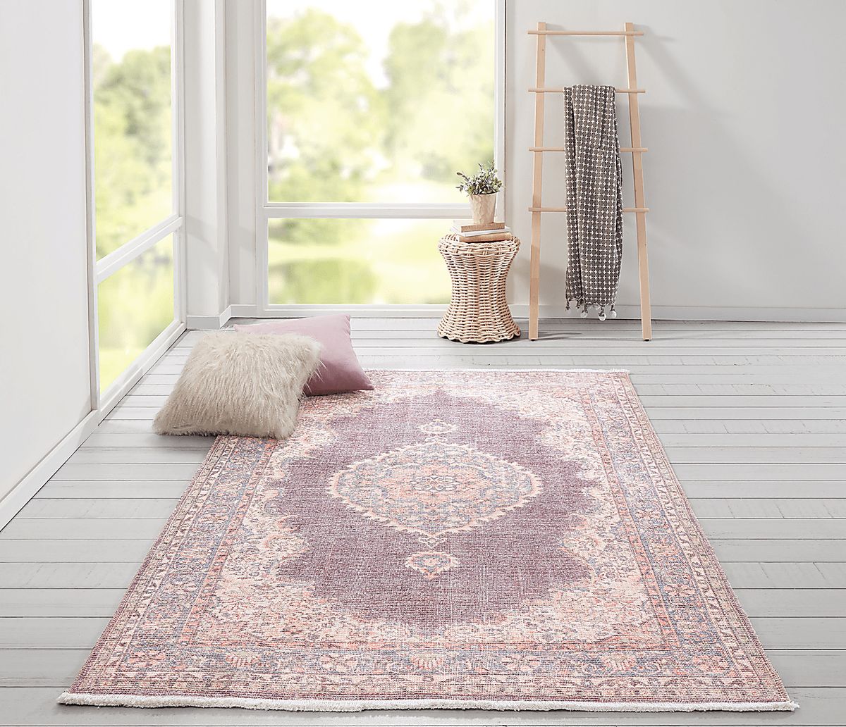 Mararonto Purple Red Rugs | Rooms to Go