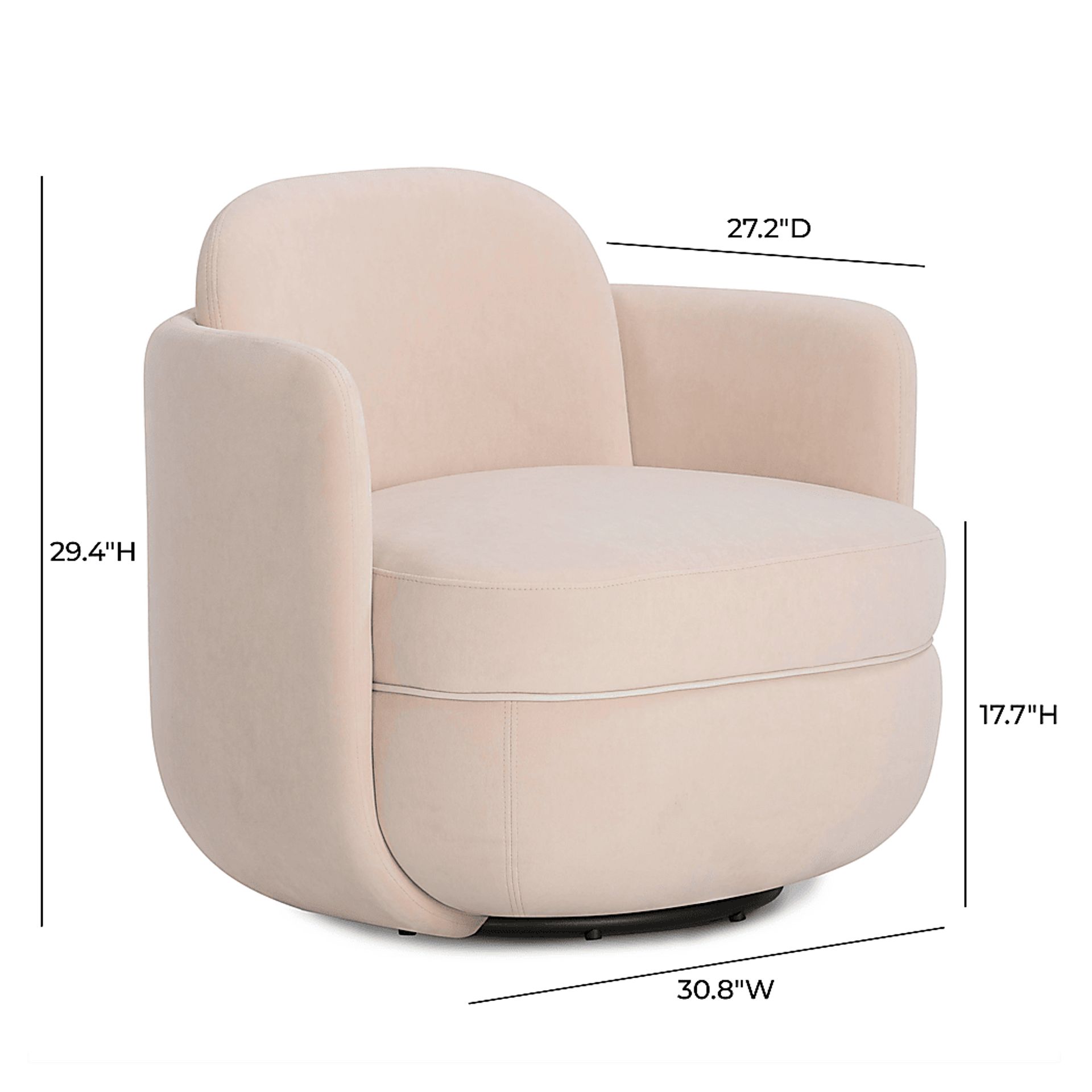 Marbleain Light Pink Swivel Accent Chair - Image 4