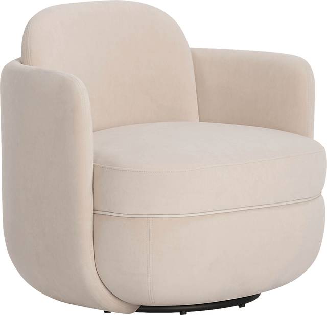 Marbleain Light Pink Swivel Accent Chair - Thumbnail - Image 1